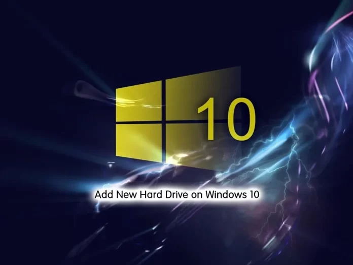 Add New Hard Drive on Windows 10