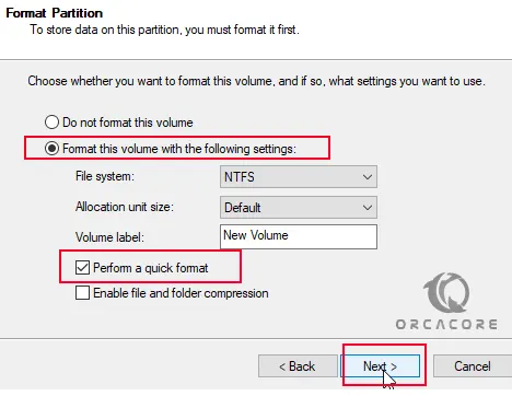Format Partition on Windows 10