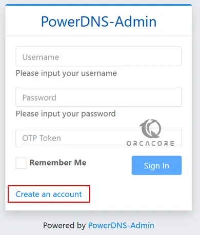 Create a PowerDNS admin Account