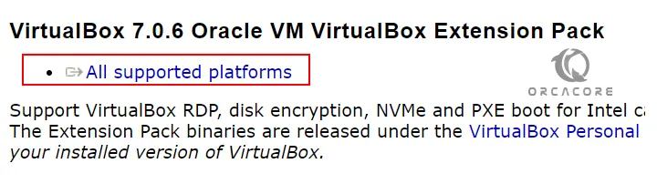 VirtualBox Extension pack