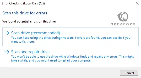 Fix hard drive with chkdsk