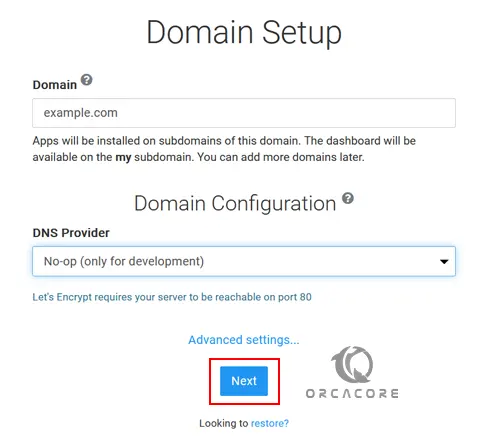 Cloudron domain setup