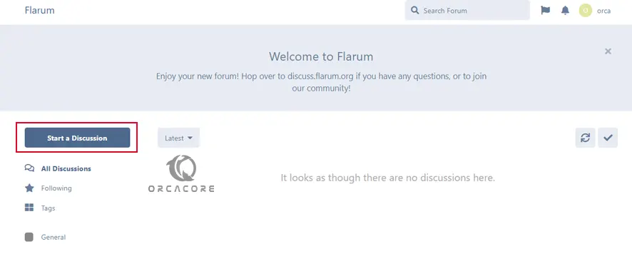 Flarum - start a discussion