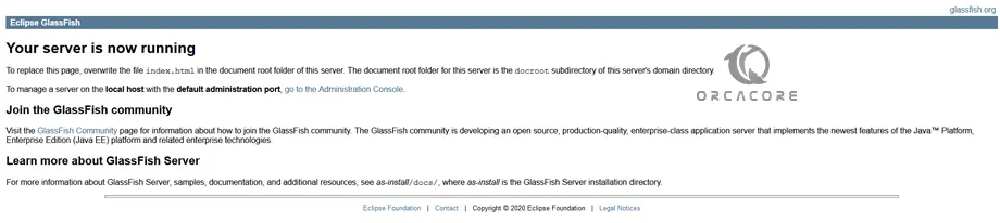 default GlassFish page