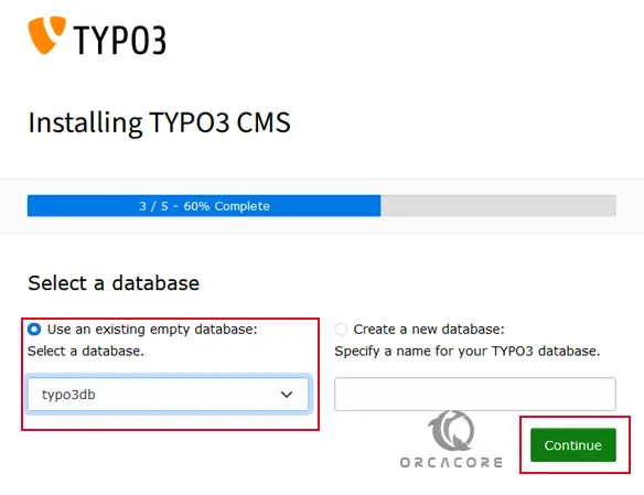 Select TYPO3 database
