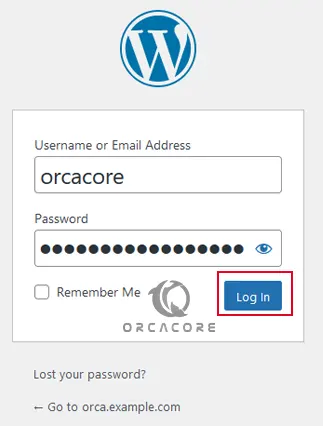 WordPress Login page