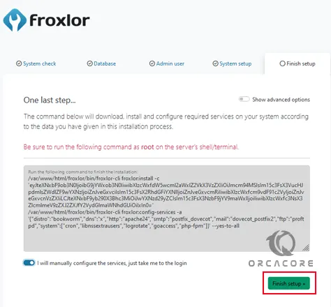 Finish setup for Froxlor on Debian 12