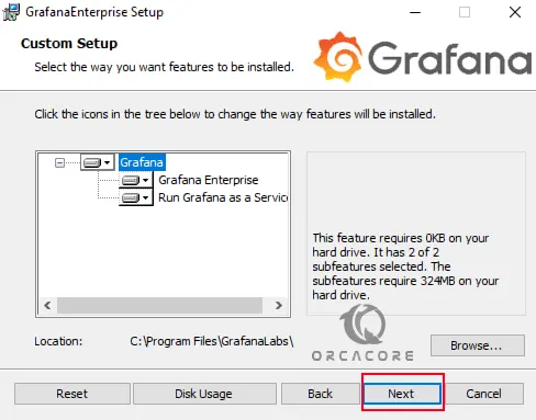 Grafana custom setup Windows server