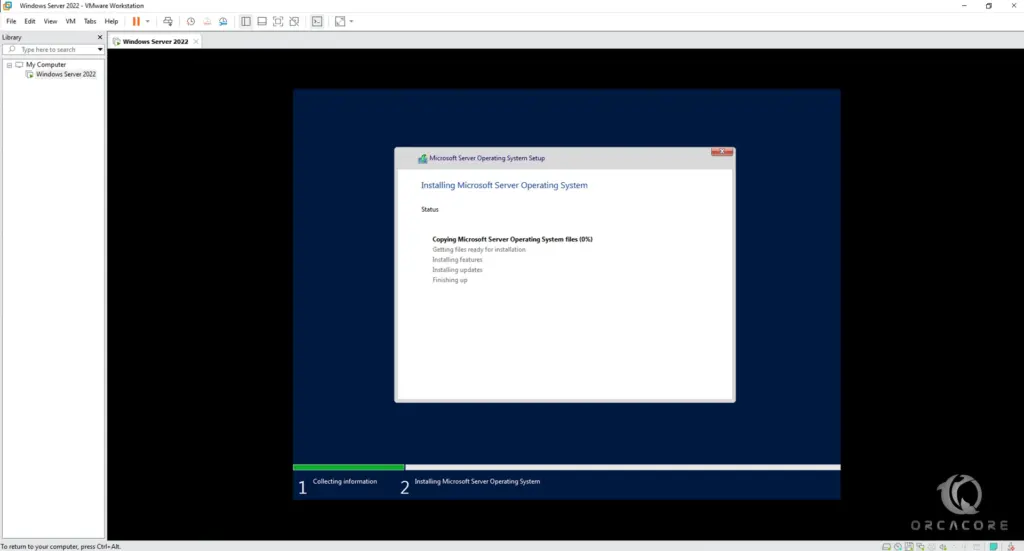 Install Windows Server 2022 in Vmware Workstation 17 install win 2022 work 12