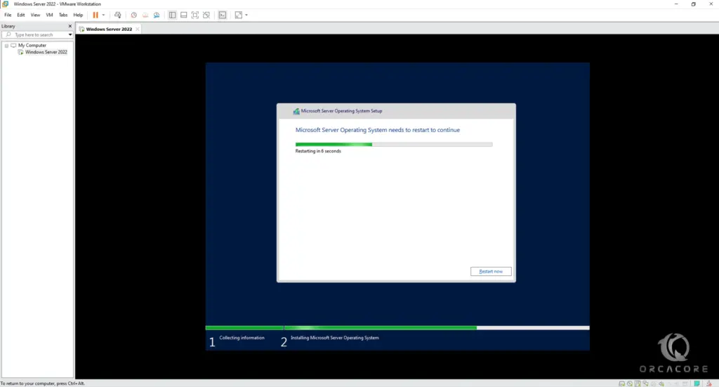 Install Windows server on VMware workstation - Windows installation process is finished