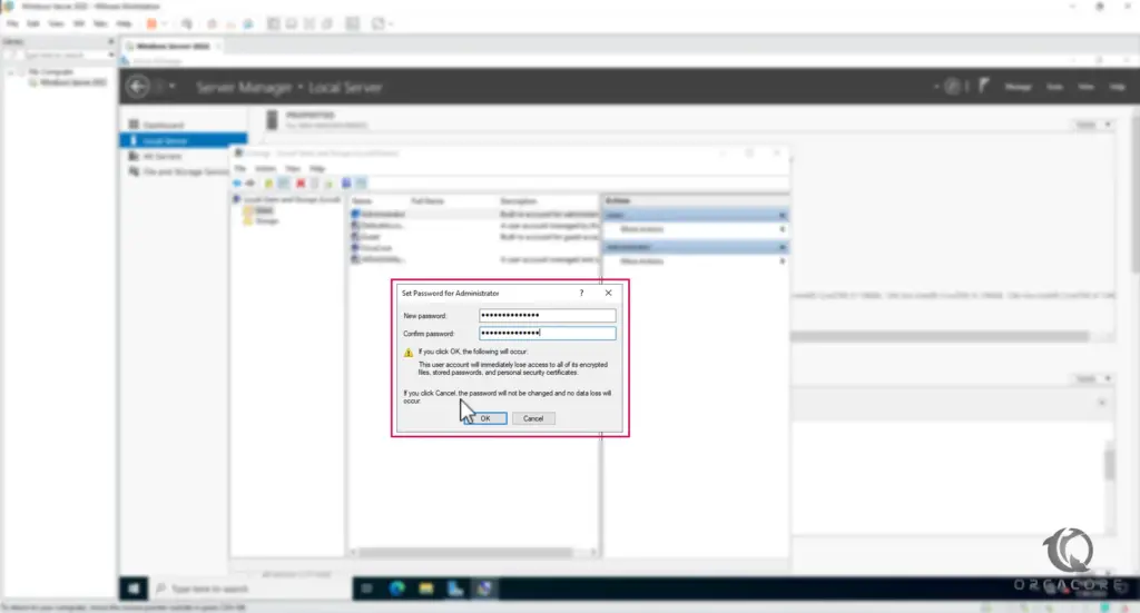 Enable administrator user on windows server - step 5