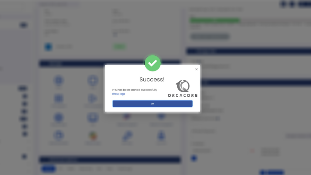 Powering on vps - orcacore.com