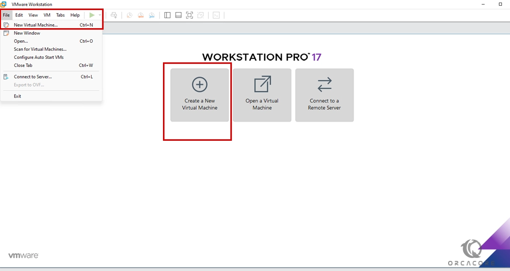 First step to create VM on VMware Workstation
