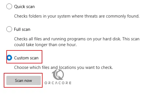Run a custom scan 