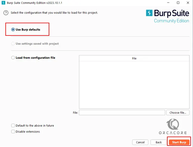 Burp Suite Project Configuration