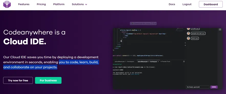 Codeanywhere online code editor