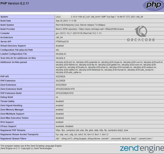 PHP information LEMP Stack