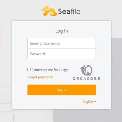 Seafile login screen
