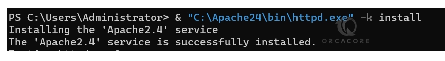 install Apache as a Windows service