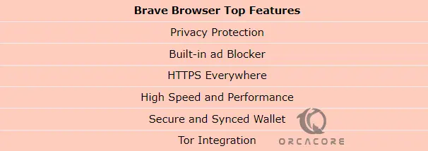 Brave web browser features