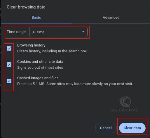 Clear data in Chrome Linux