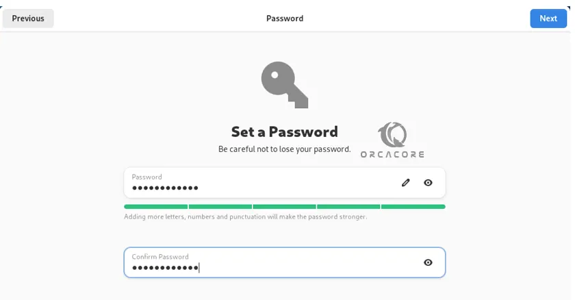 Set a strong password