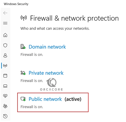 Windows Public Network Firewall