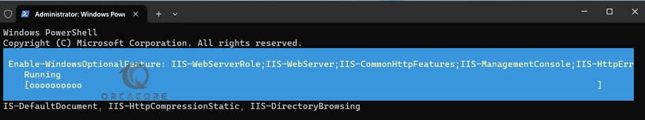 turn on IIS from PowerShell