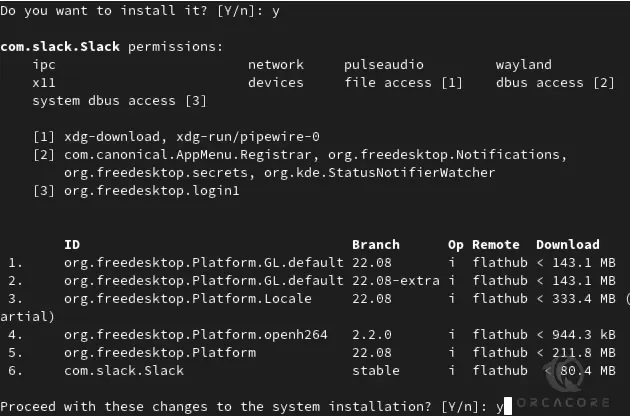 Start Slack installation Fedora 39
