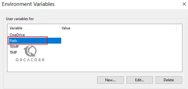 Edit User variables path in Windows