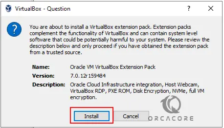 Install VirtualBox Extension Pack