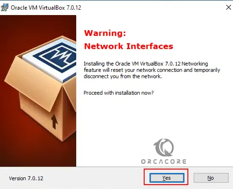 Network Interfaces warning for VirtualBox on Windows 