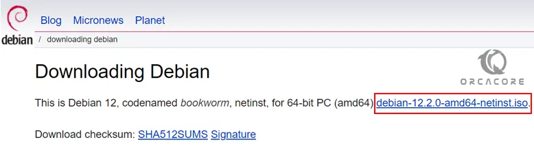 Download Debian ISO image