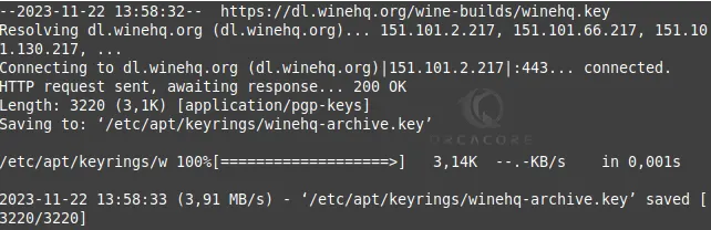 Add Wine GPG key Linux Mint