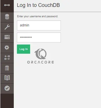 Log in CouchDB dashboard
