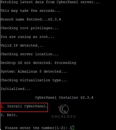 Installing CyberPanel on AlmaLinux 8