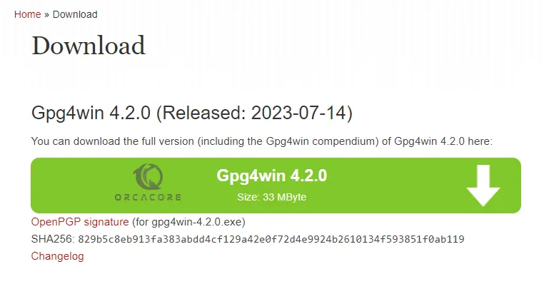 Download Gpg4win for Windows