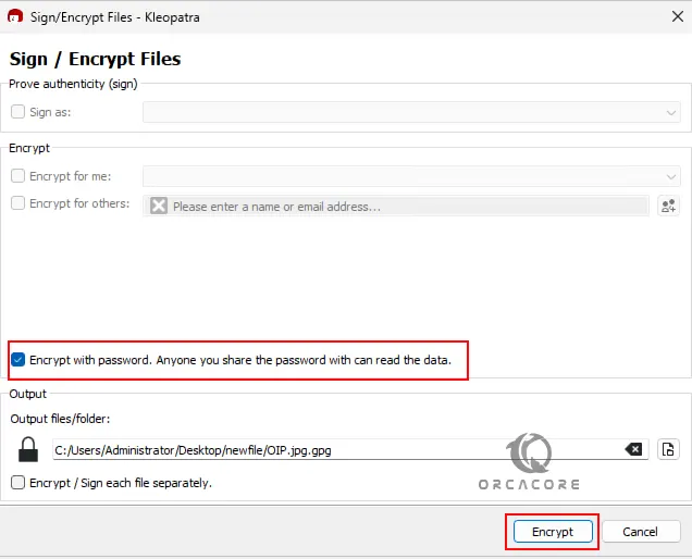 Encrypt a file with password