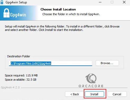 Gpg4win installation folder on Windows