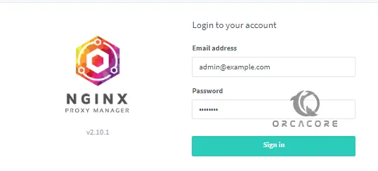 Nginx Proxy Manager Login screen