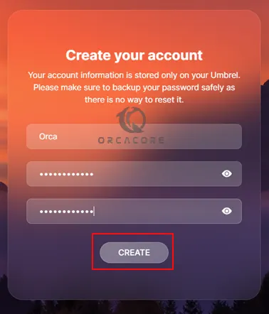 Create Umbrel OS account