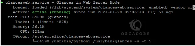 Run Glances Web Server Mode as a Service