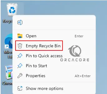 Empty Recycle Bin on Windows 11