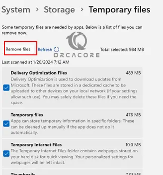 Remove temp files on Windows 11