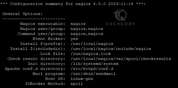 Run Nagios configure command