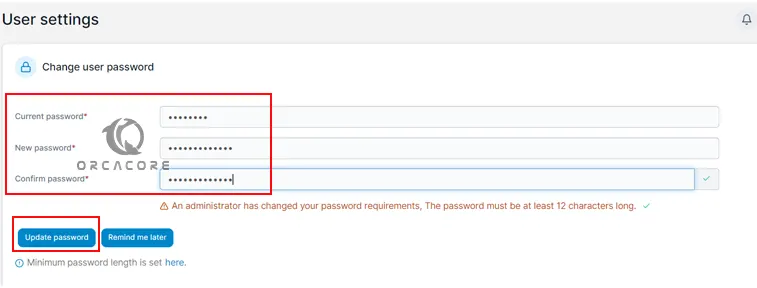 Change default admin password for Portainer