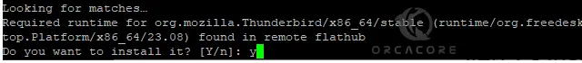 Flatpak Thunderbird installation