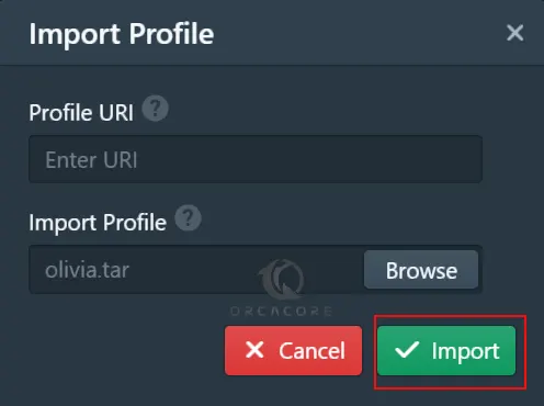 enter VPN user profile 