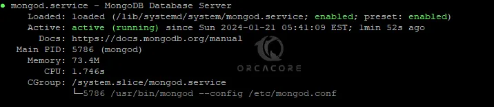 MongoDB service status on Debian 12