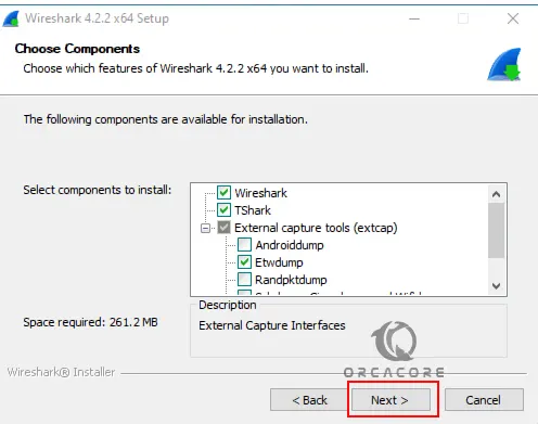 Wireshark components on Windows server 2022